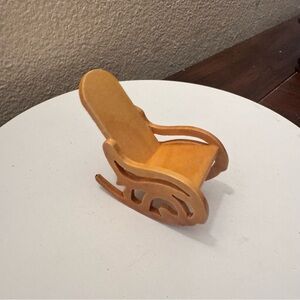 Mini Wooden Rocking Chair Doll Accessory - Tan